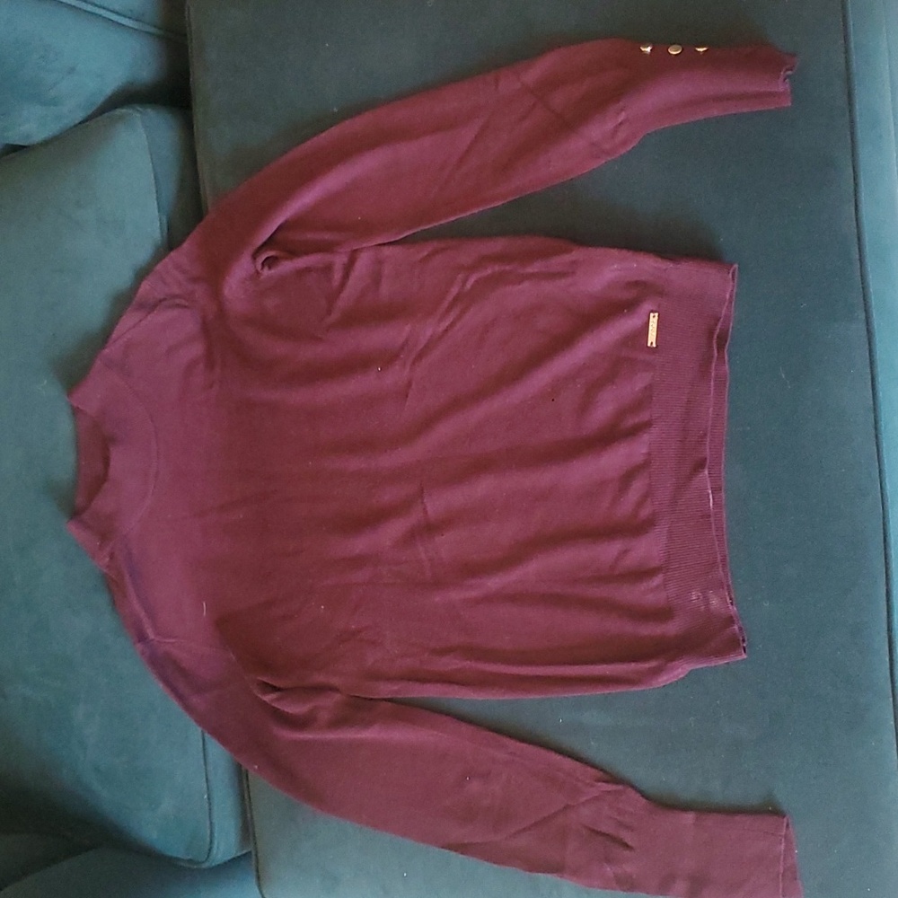 Ivanka Trump plum mock neck sweater